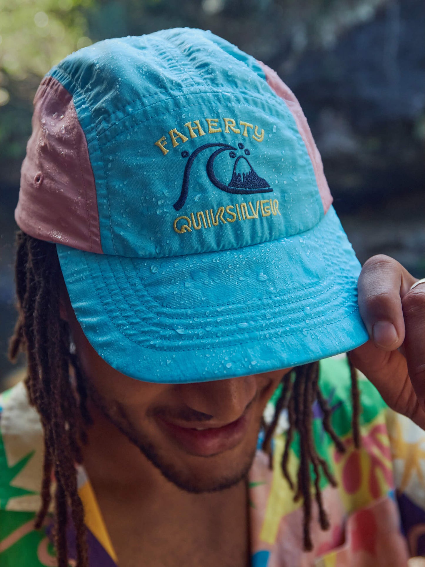 Faherty x Quiksilver 5-Panel Hat - Teal Sunrise Block
