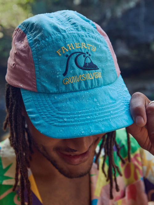 Faherty x Quiksilver 5-Panel Hat - Teal Sunrise Block