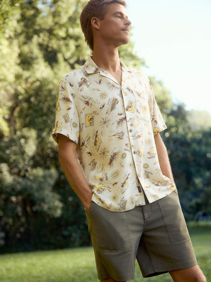 Short-Sleeve Kona Camp Shirt - Wave Breaks Scenic
