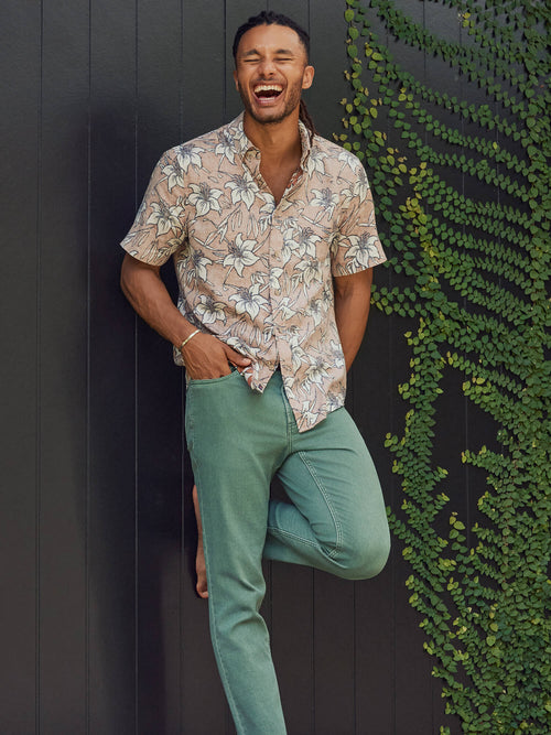 Short-Sleeve Breeze Shirt - Cloud Rust Lotus
