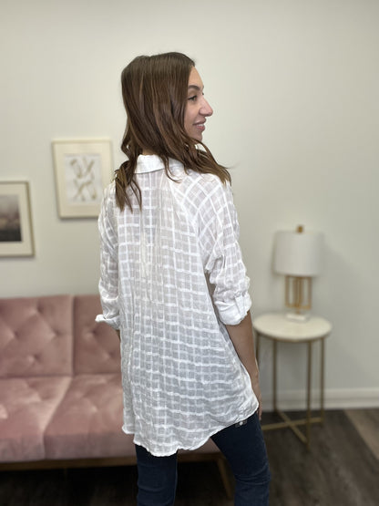 Darling Angel Women's Button Down Casual 1/2 Sleeve Top