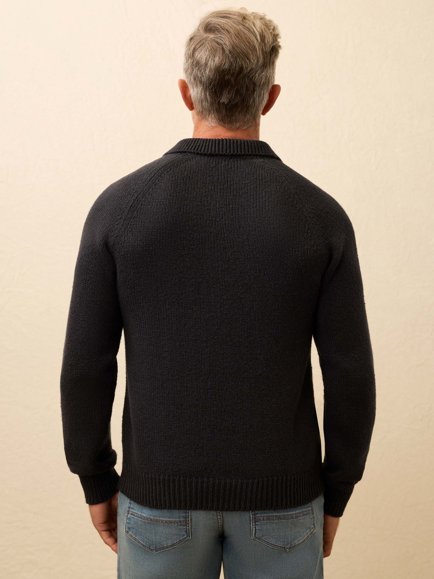 Heirloom Long-Sleeve Sweater Polo - Ridge Black
