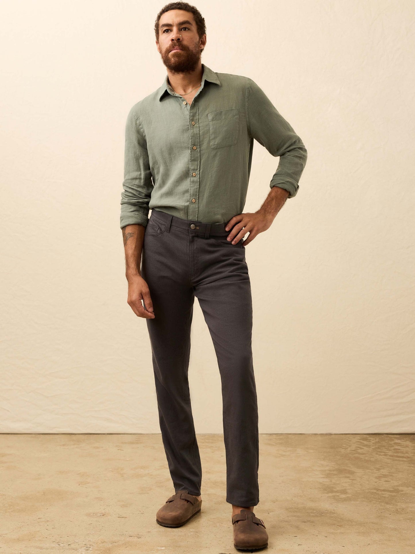 Movement™ Linen 5-Pocket Pant - Washed Black