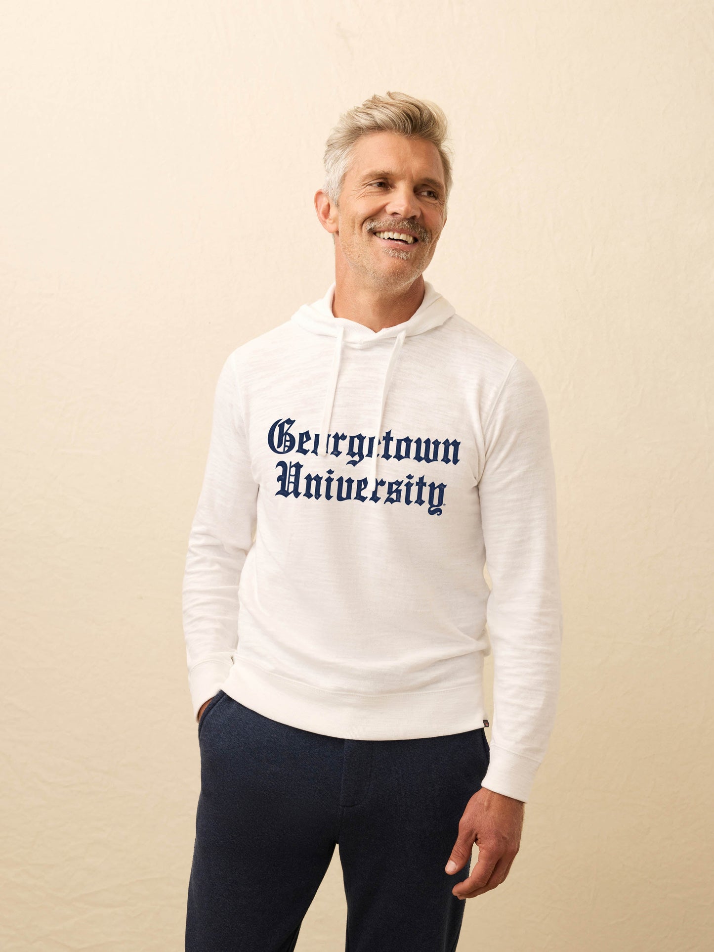 Georgetown Sunwashed Slub Hoodie - White