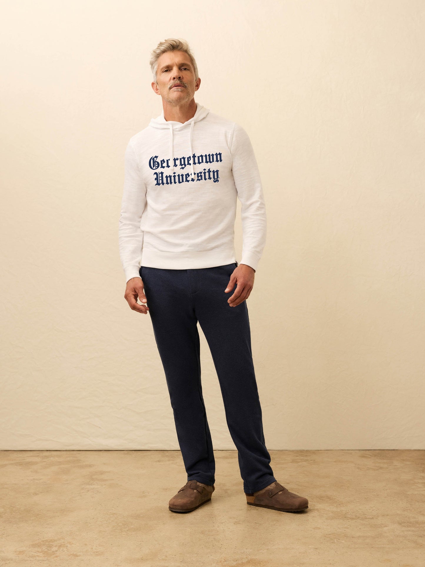 Georgetown Sunwashed Slub Hoodie - White