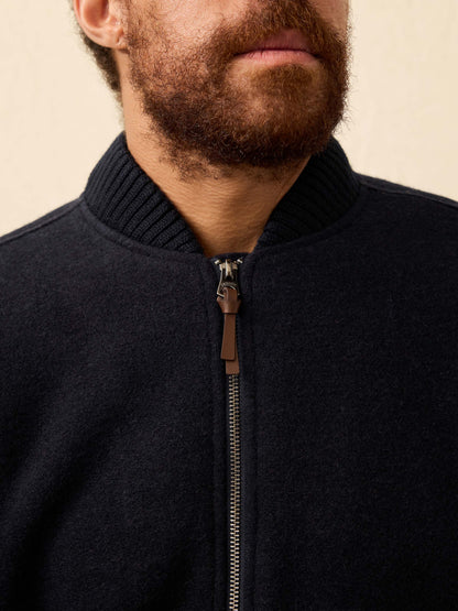 Range Fleece Lined Bomber - Navy Shadow Twill