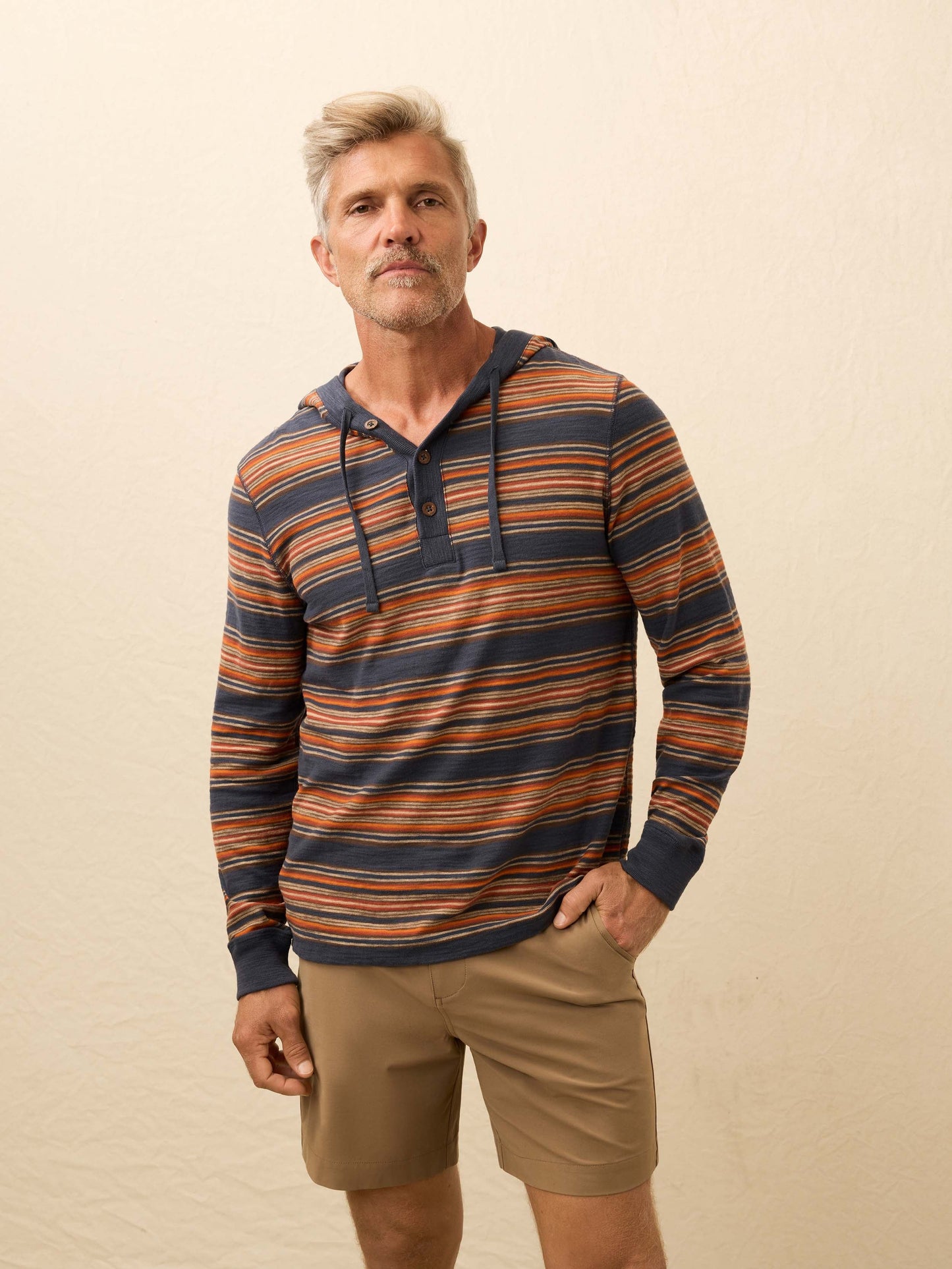 Sunwashed Organic Hoodie - Nighttime Fire Stripe