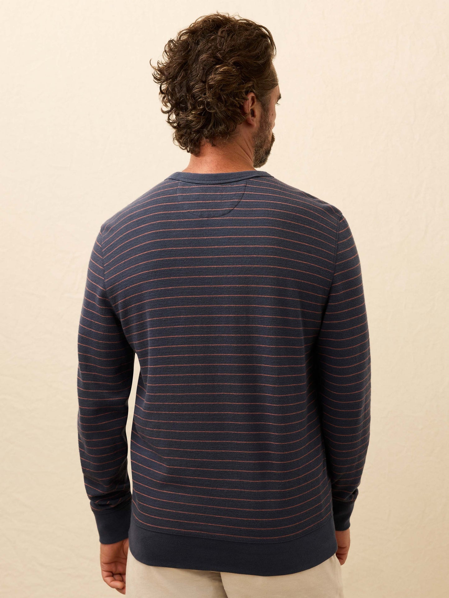 Double Knit Crewneck - Blue Dune Stripe
