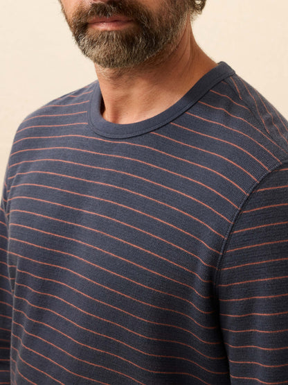 Double Knit Crewneck - Blue Dune Stripe