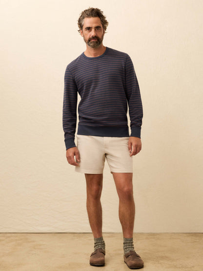 Double Knit Crewneck - Blue Dune Stripe
