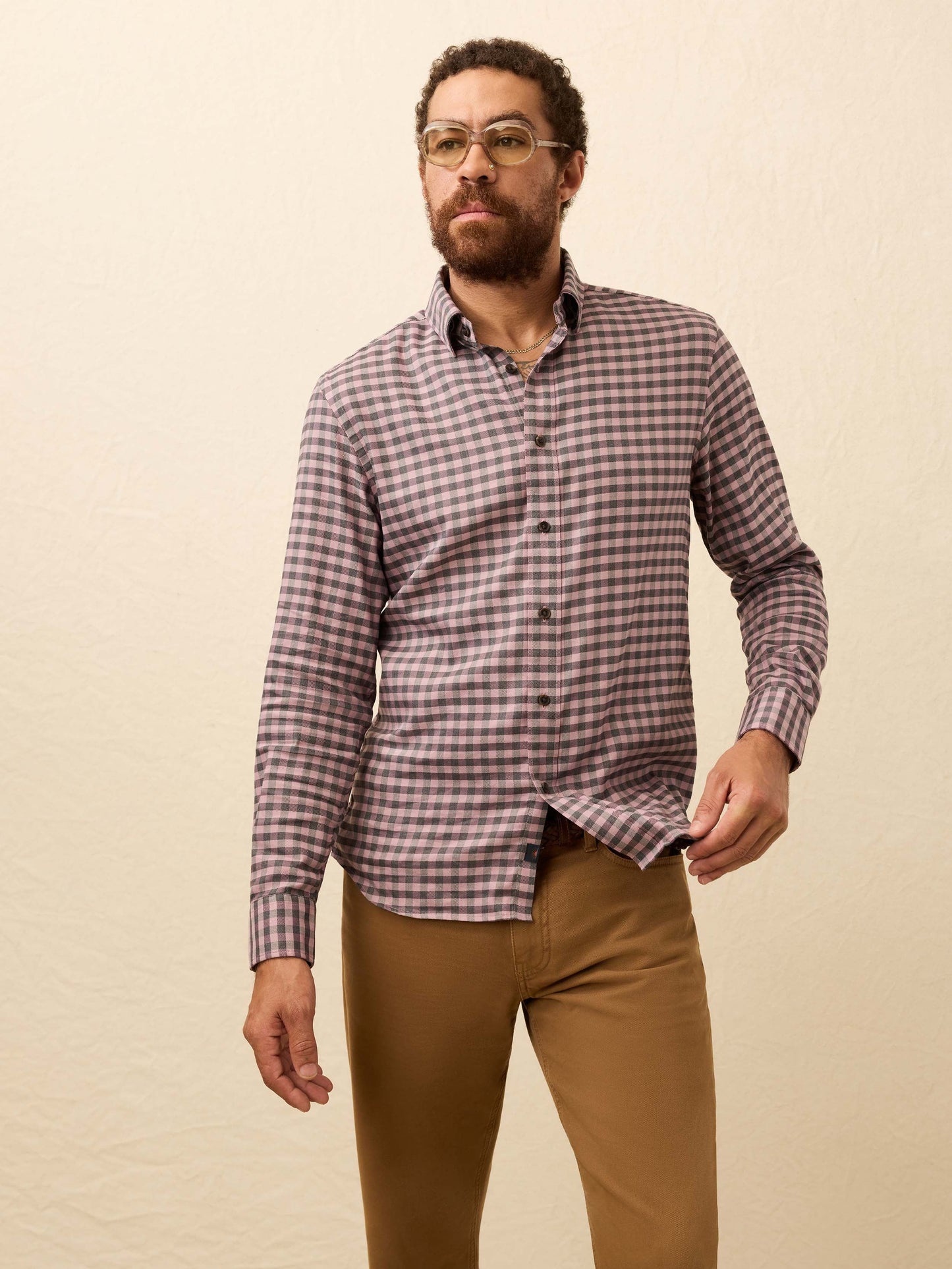 Soft Twill Movement™ Shirt - Charcoal Plum Gingham