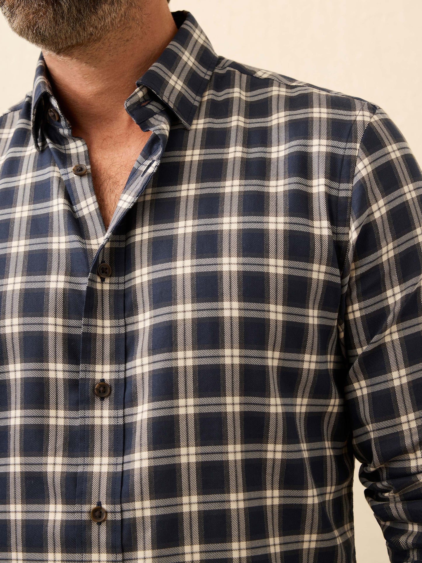 Soft Twill Movement™ Shirt - Navy Smoke Plaid