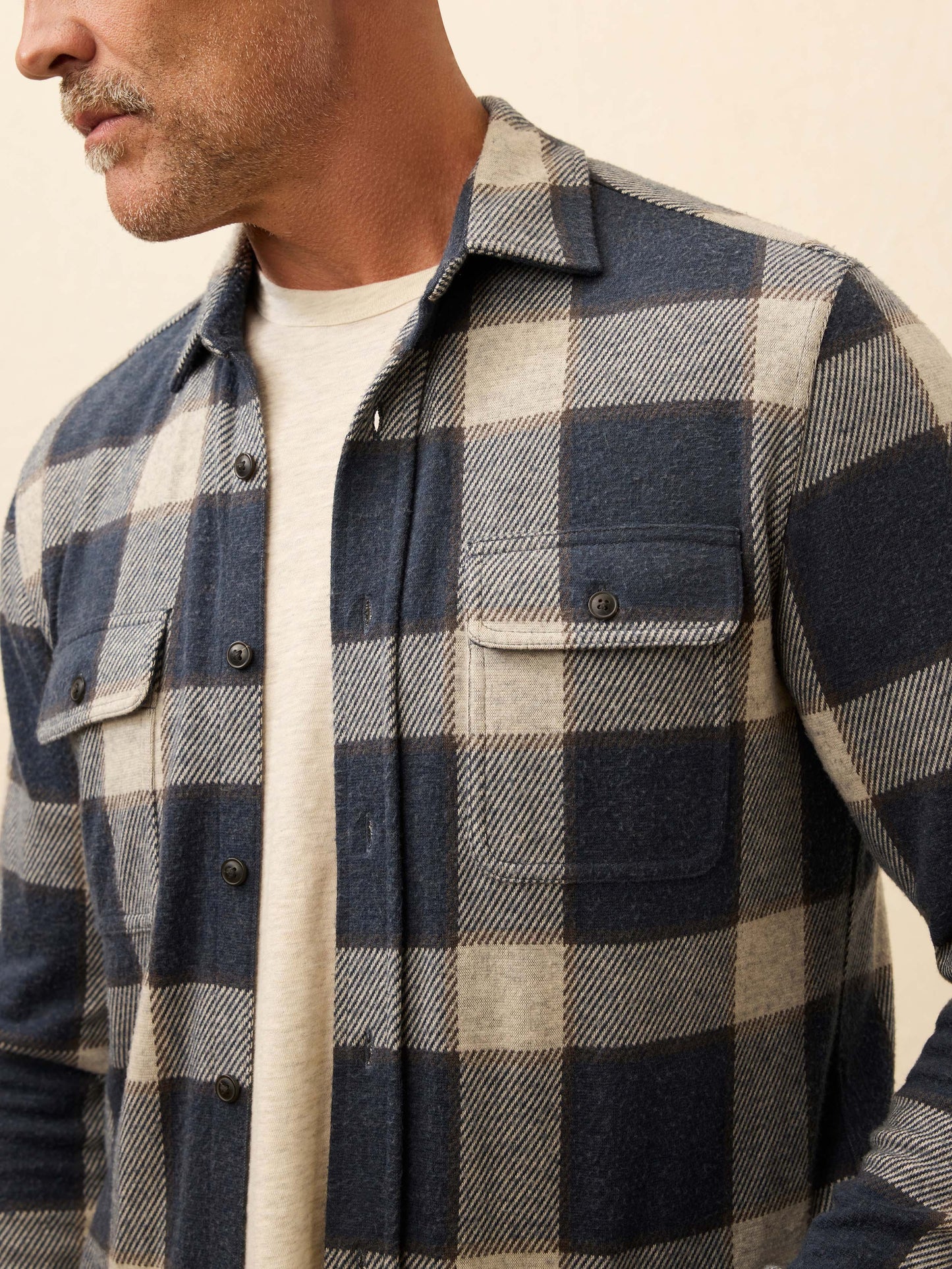 Legend™ Sweater Shirt - Navy Cloud Plaid