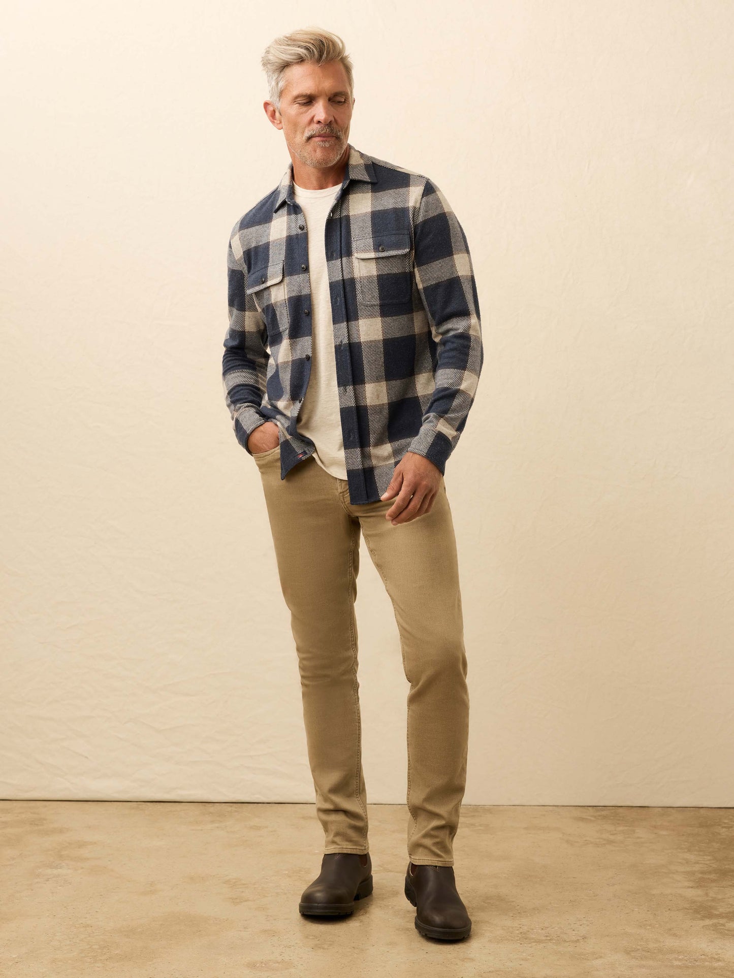Legend™ Sweater Shirt - Navy Cloud Plaid