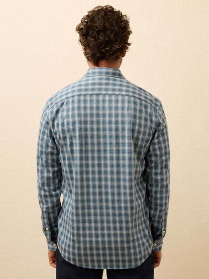 Coastline Knit Shirt - Azure Night Plaid