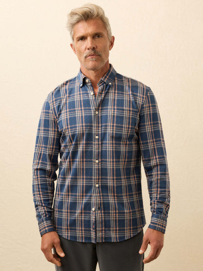 Coastline Knit Shirt - Clay Twilight Plaid