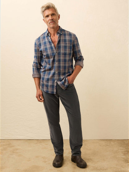 Coastline Knit Shirt - Clay Twilight Plaid