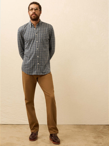 Coastline Knit Shirt - Ocean Grey Check