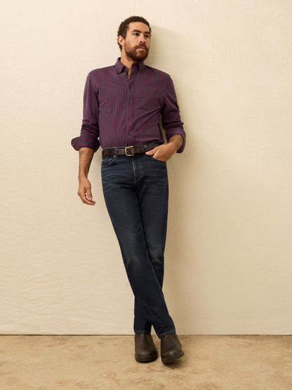 Coastline Knit Shirt - Red Dusk Check