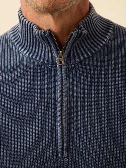 Sunwashed Quarter Zip Sweater - Blue Nights