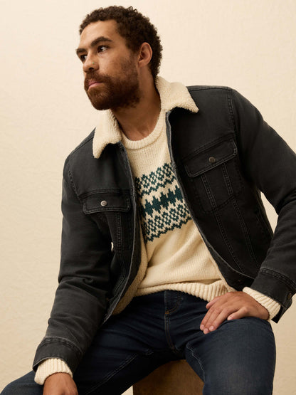 Heirloom Crewneck Sweater - Cream Forest Fairisle