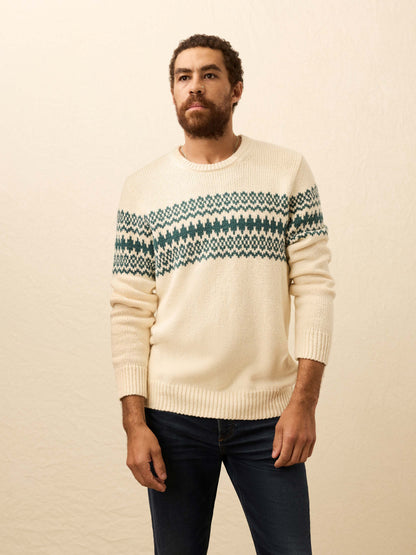 Heirloom Crewneck Sweater - Cream Forest Fairisle