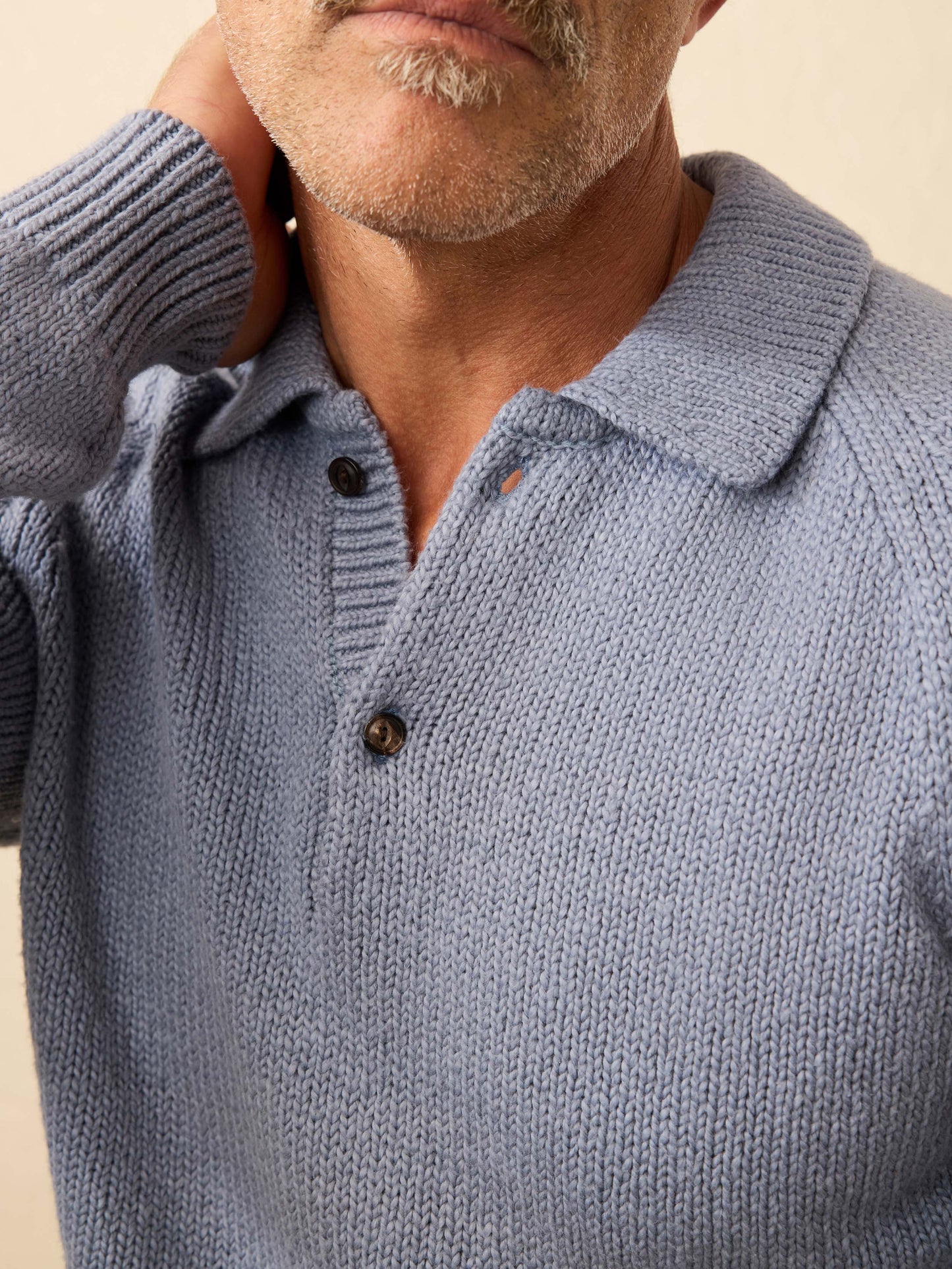 Heirloom Long-Sleeve Sweater Polo - Flint
