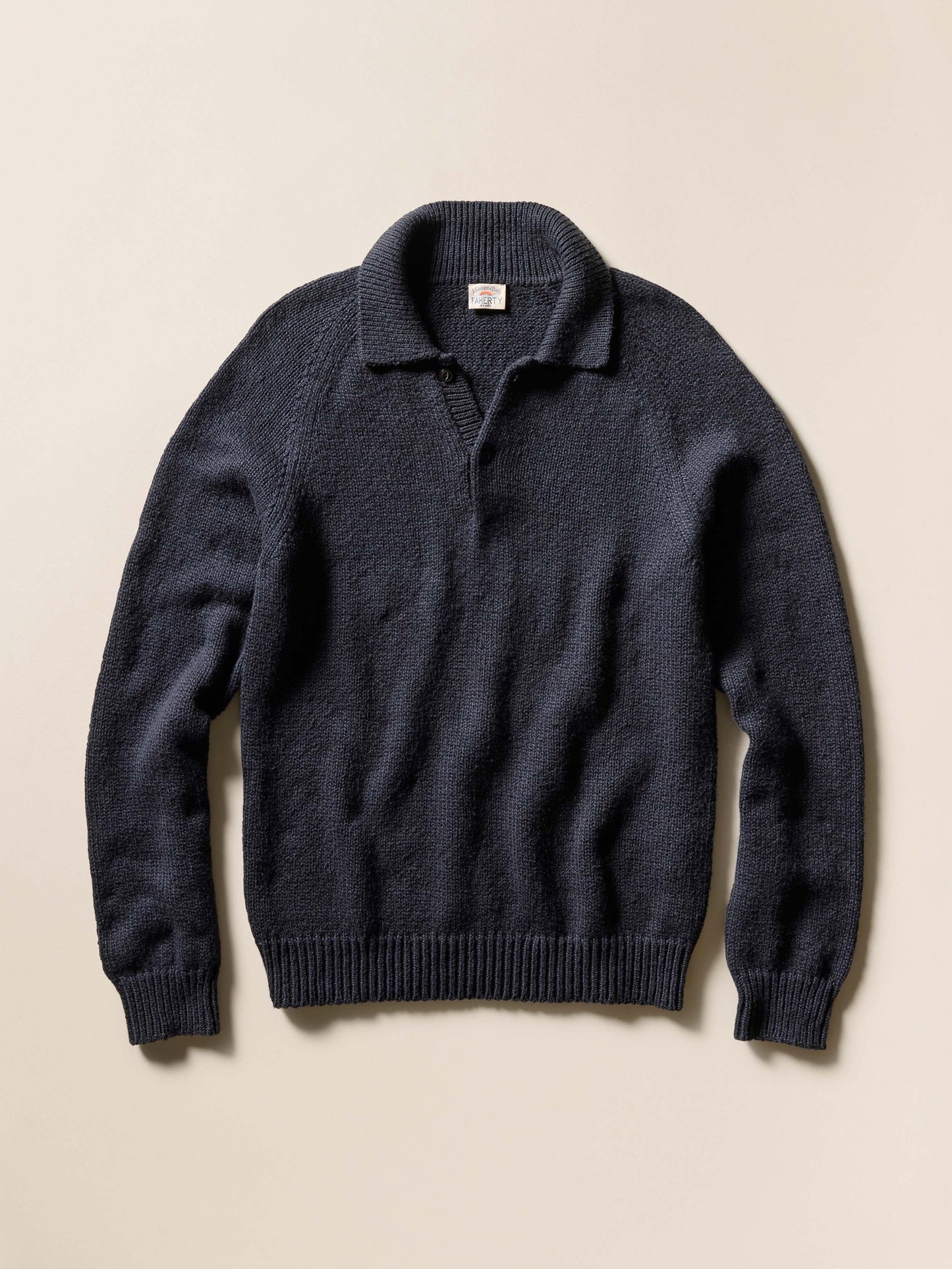 Heirloom Long-Sleeve Sweater Polo - Ridge Black