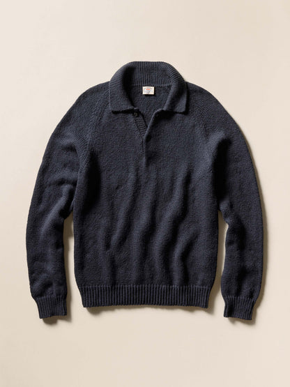 Heirloom Long-Sleeve Sweater Polo - Ridge Black
