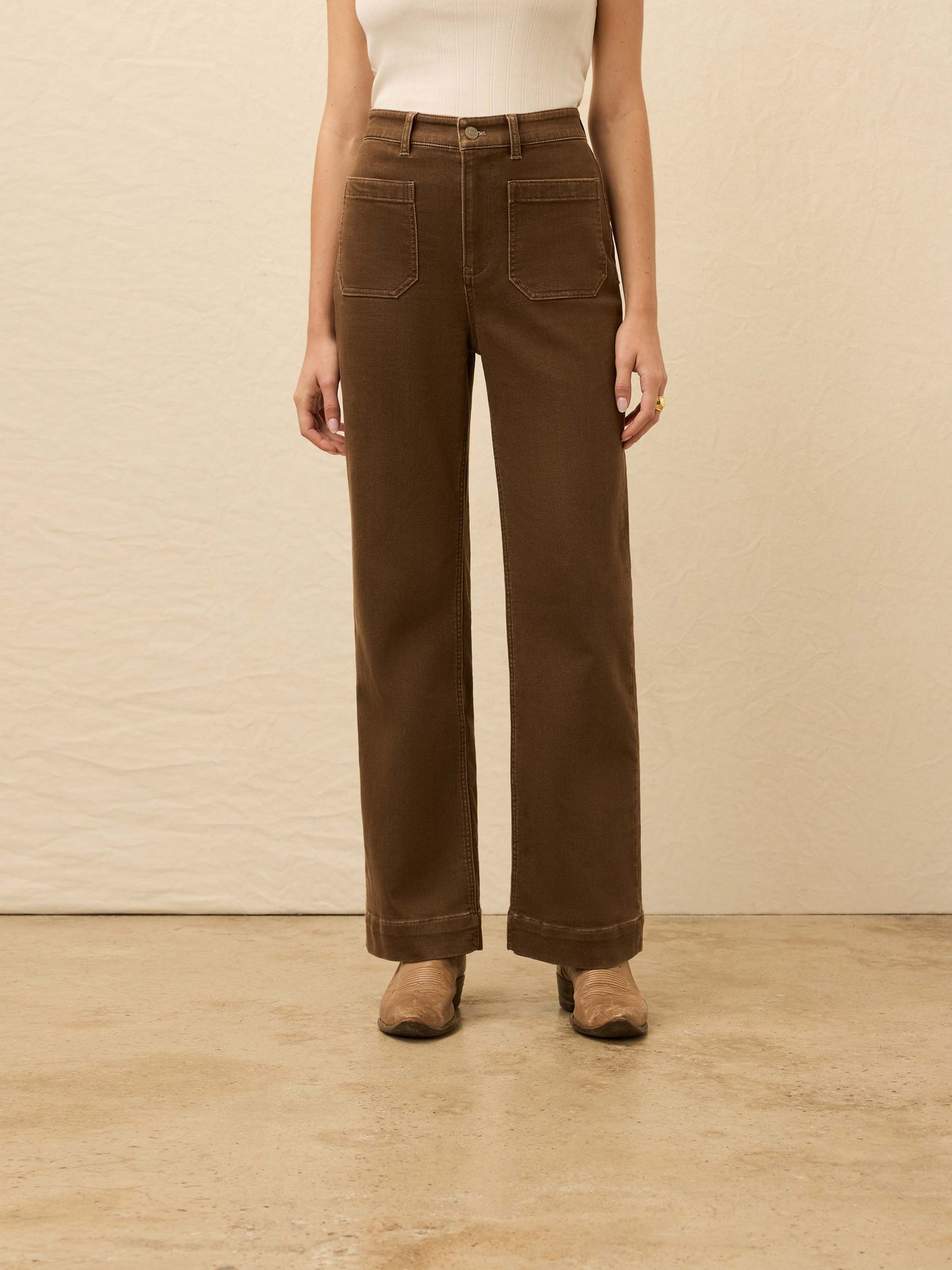 Stretch Terry Patch Pocket Pant - Walnut