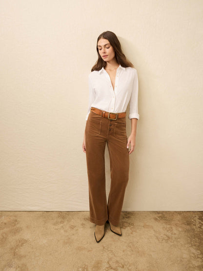 Stretch Terry Cord Patch Pocket Pant - Cord Brown