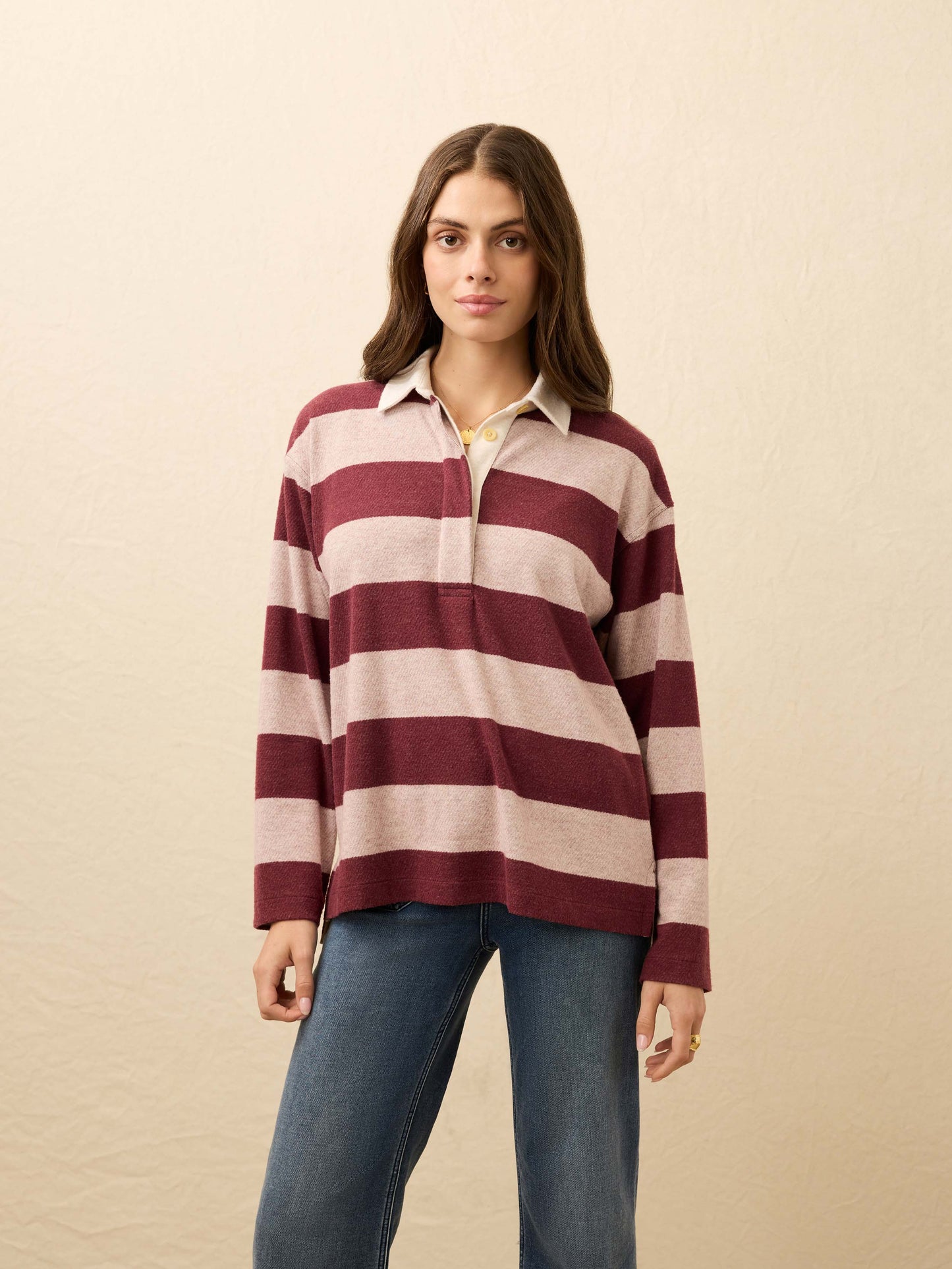 Legend™ Sweater Rugby Popover - Deep Red Rugby