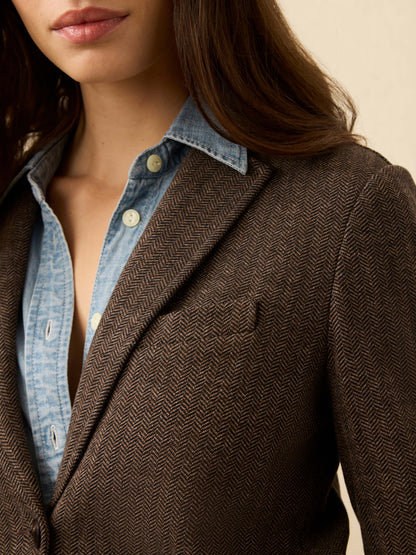 Inlet Houndstooth Blazer - Woodland Herringbone