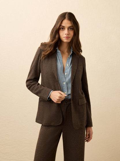 Inlet Houndstooth Blazer - Woodland Herringbone