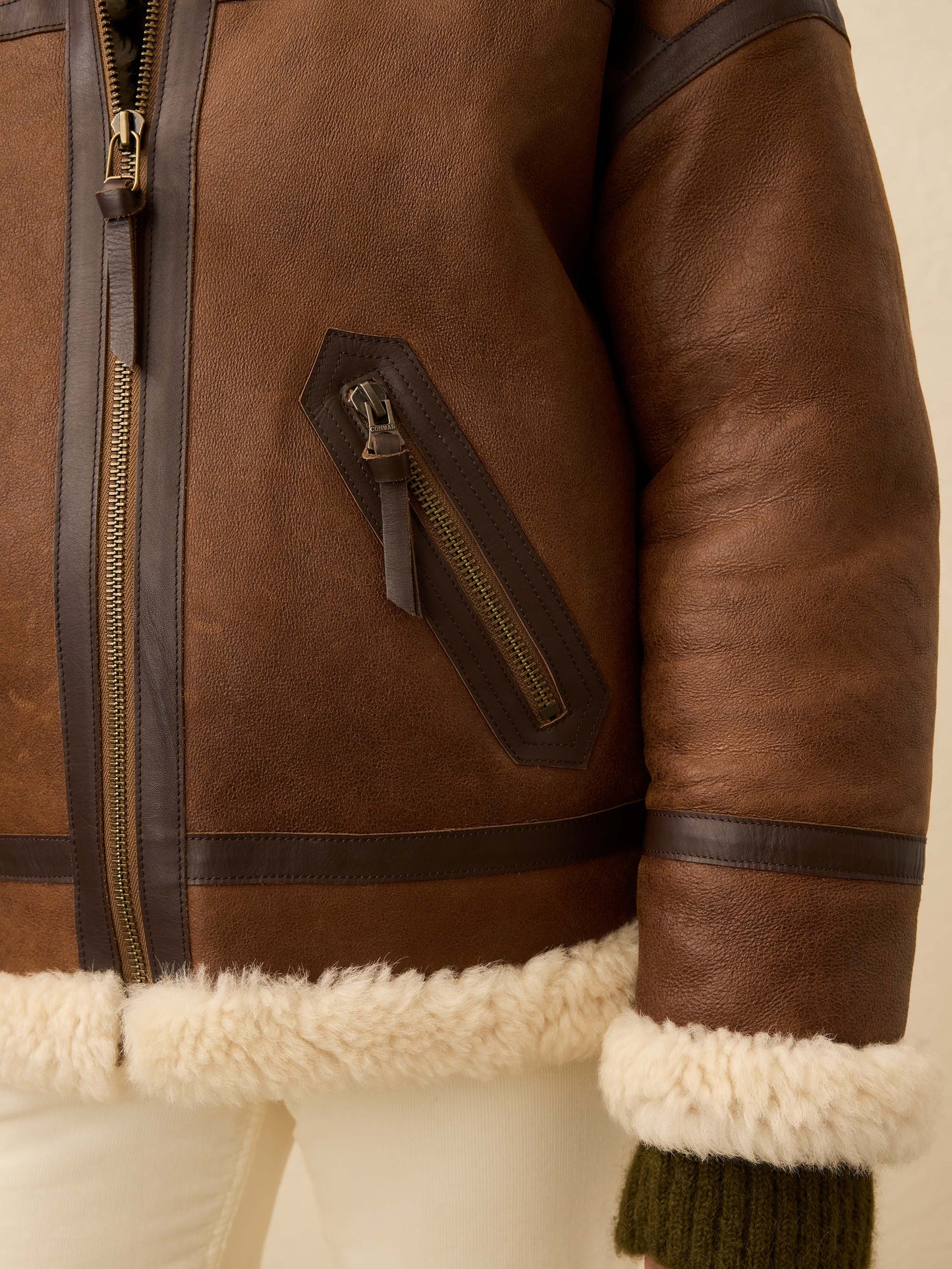 Sedona Shearling Flight Jacket - Brown