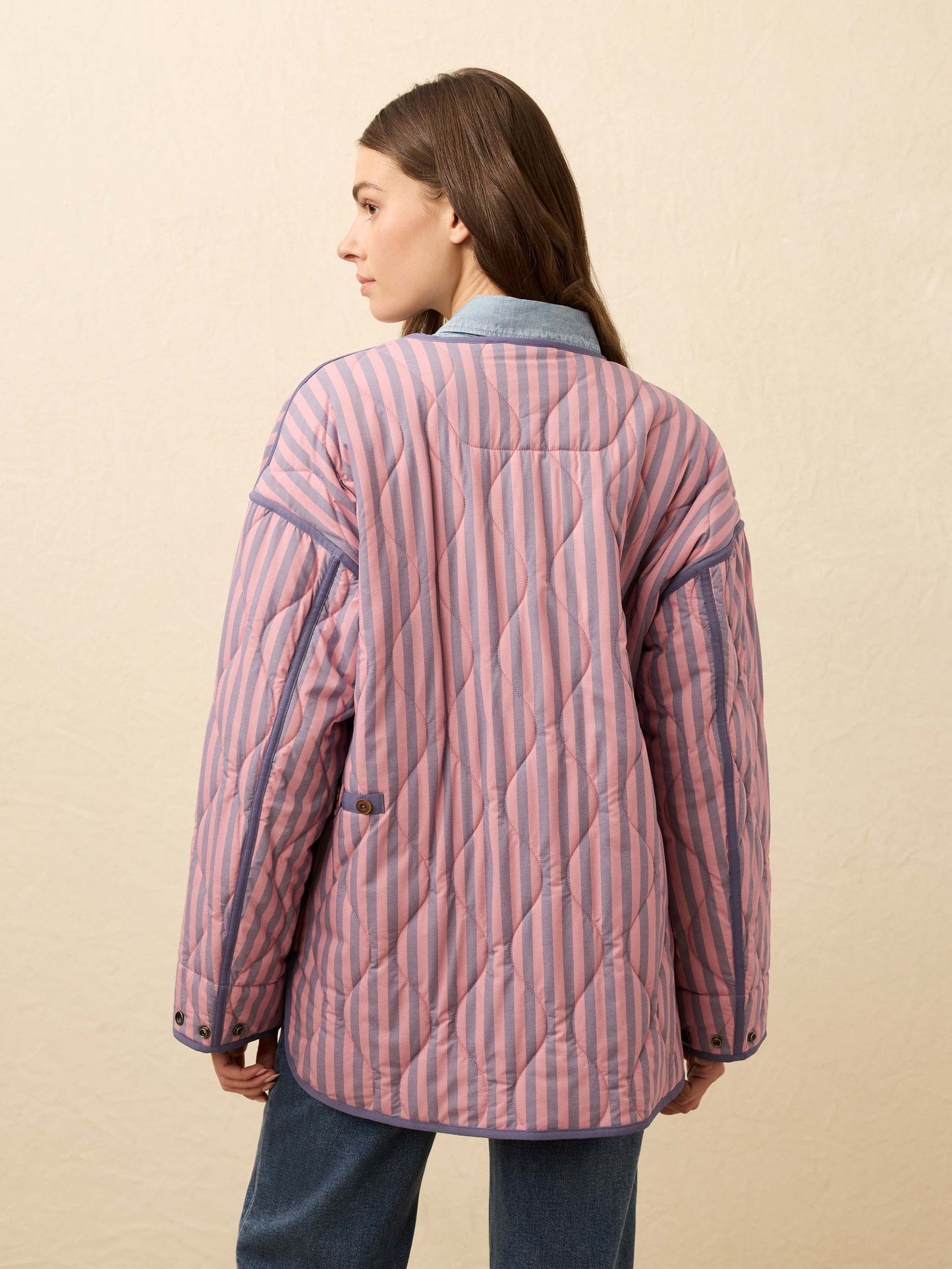 Horizon Series Quilted Jacket - Berry Lucy Stripe