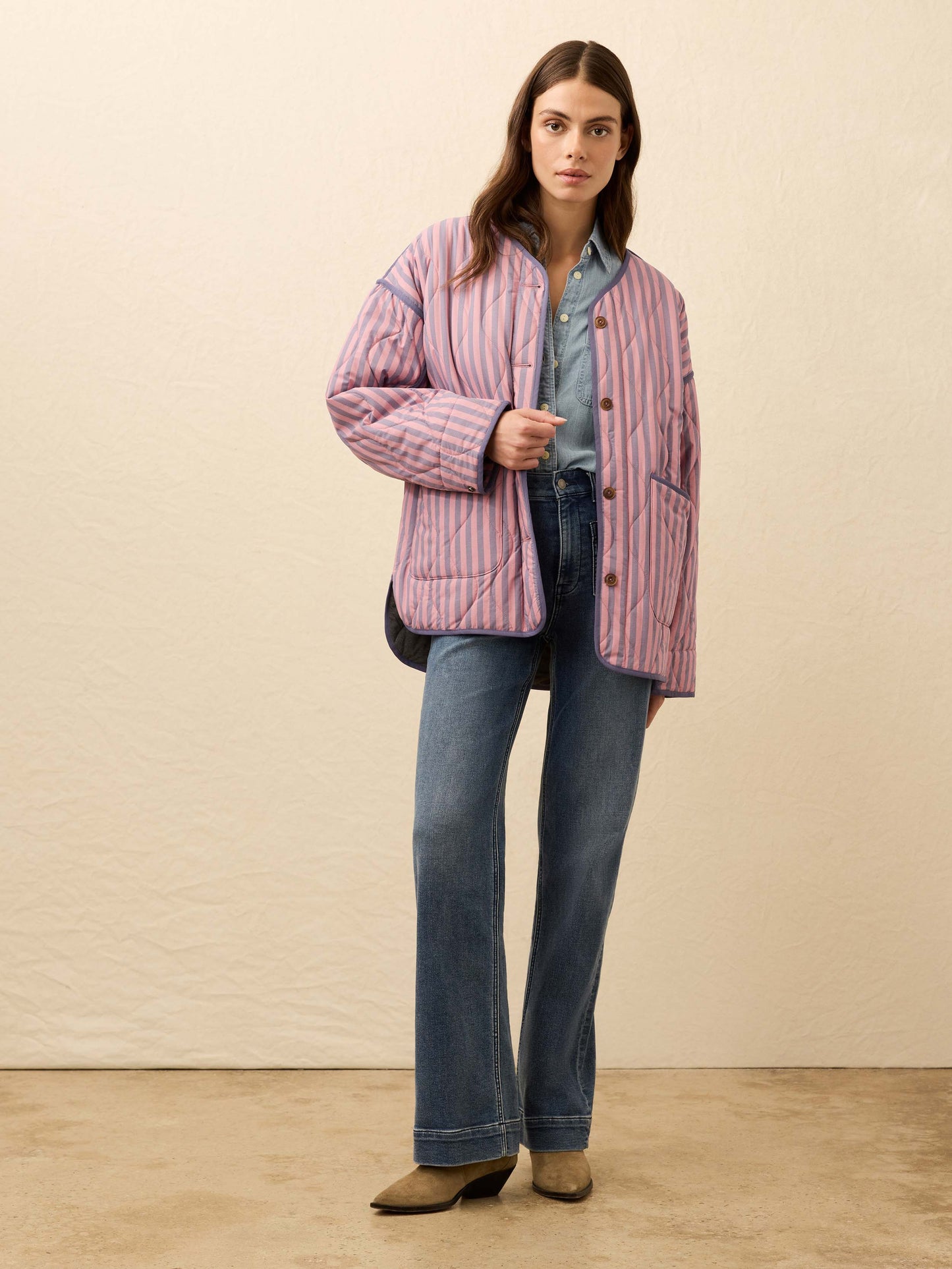 Horizon Series Quilted Jacket - Berry Lucy Stripe