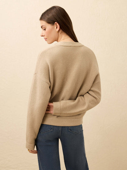 Jackson V Neck Popover - Oatmeal Heather