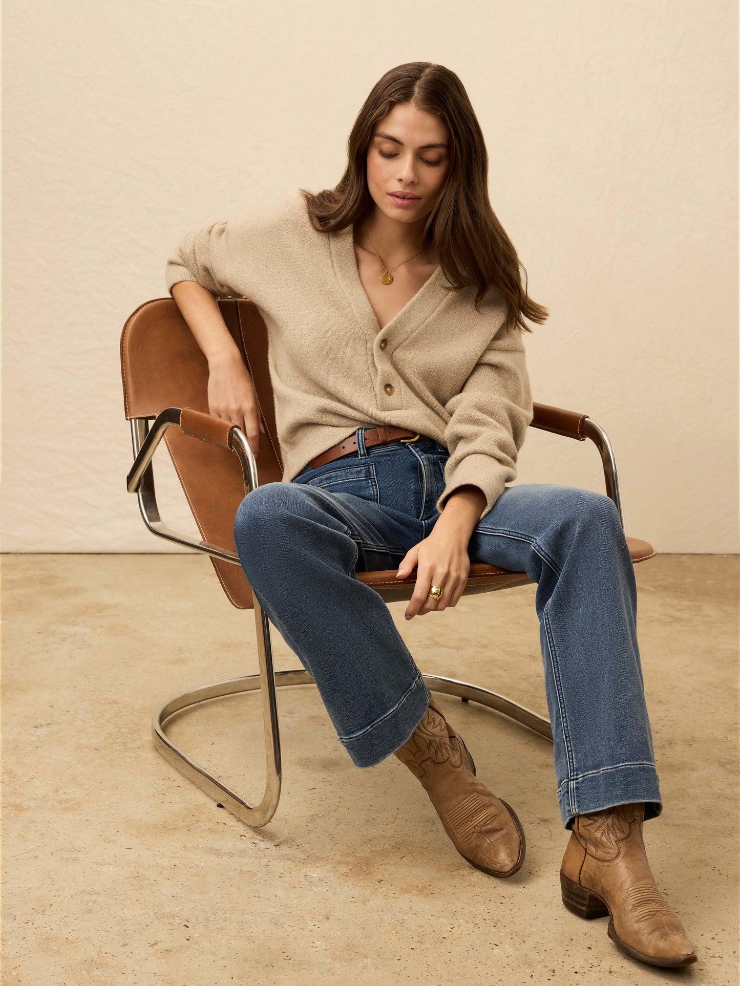 Jackson V Neck Popover - Oatmeal Heather