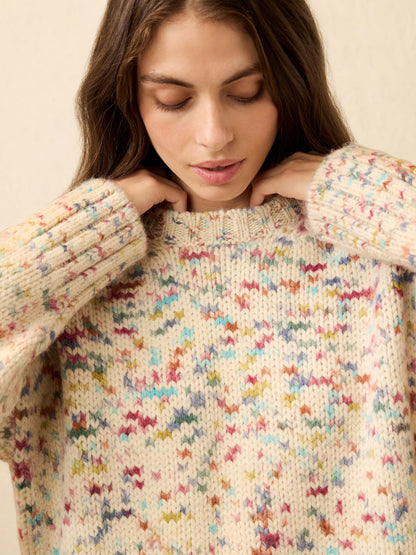 Superfine Alpaca Summit Sweater - Snow Sprinkle