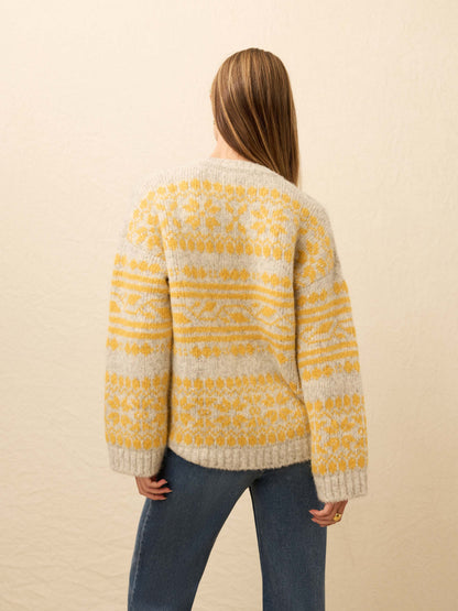Powder Peak Boyfriend Sweater - Glacier Oat