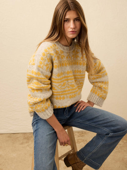 Powder Peak Boyfriend Sweater - Glacier Oat