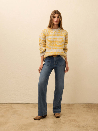 Powder Peak Boyfriend Sweater - Glacier Oat