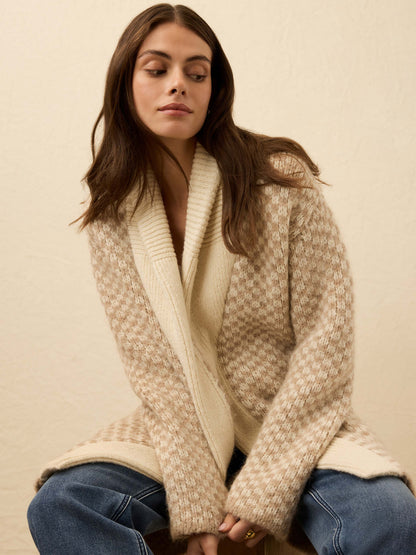 Alpaca Cabin Sweater Coat - Cream