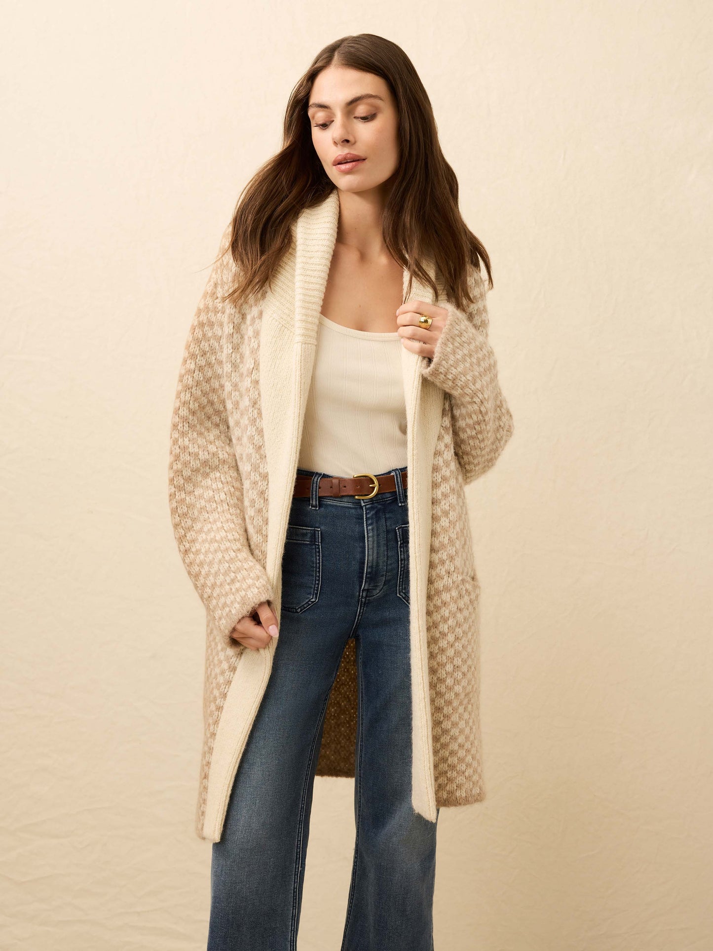 Alpaca Cabin Sweater Coat - Cream