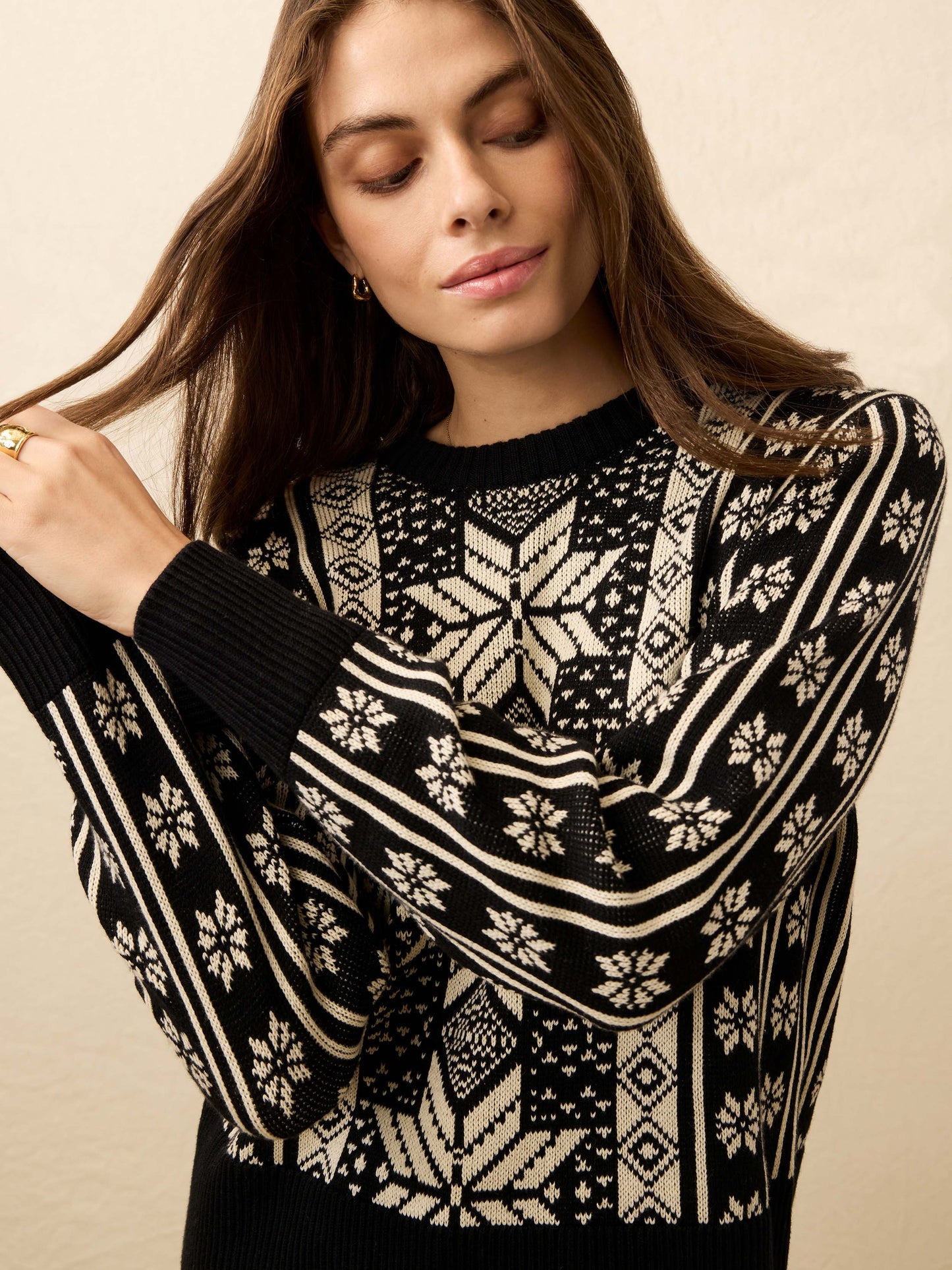 Sun Valley Crewneck - Midnight Snowflake