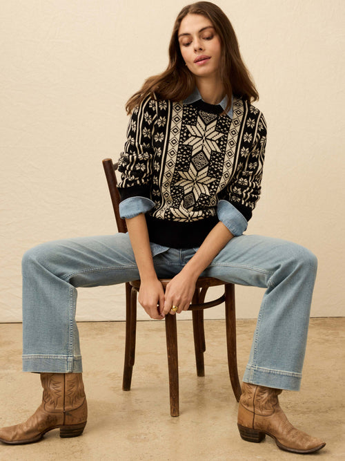 Sun Valley Crewneck - Midnight Snowflake
