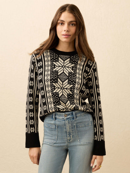 Sun Valley Crewneck - Midnight Snowflake