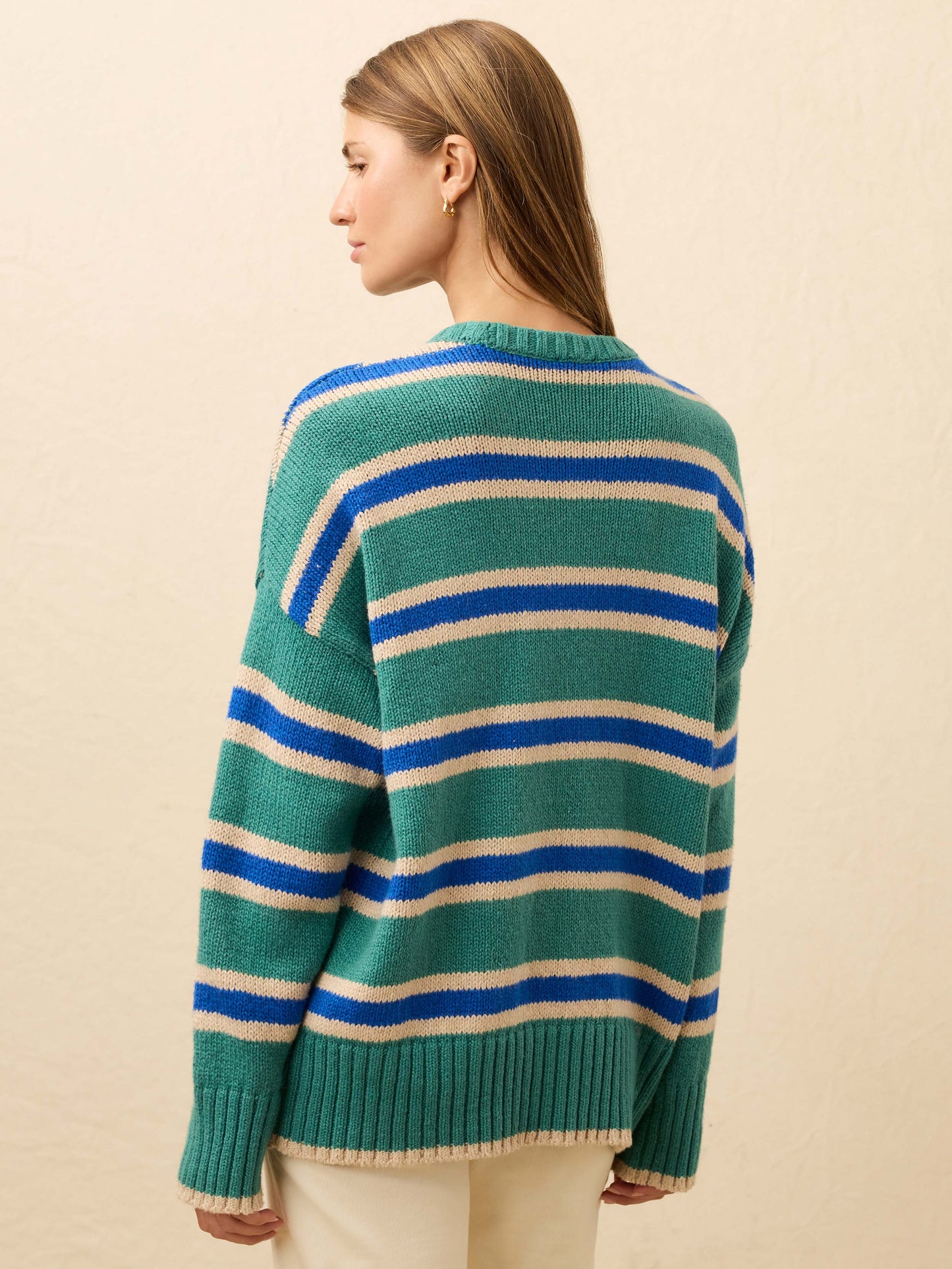 Heirloom Cotton Summit Pullover - Shoreline Green Stripe