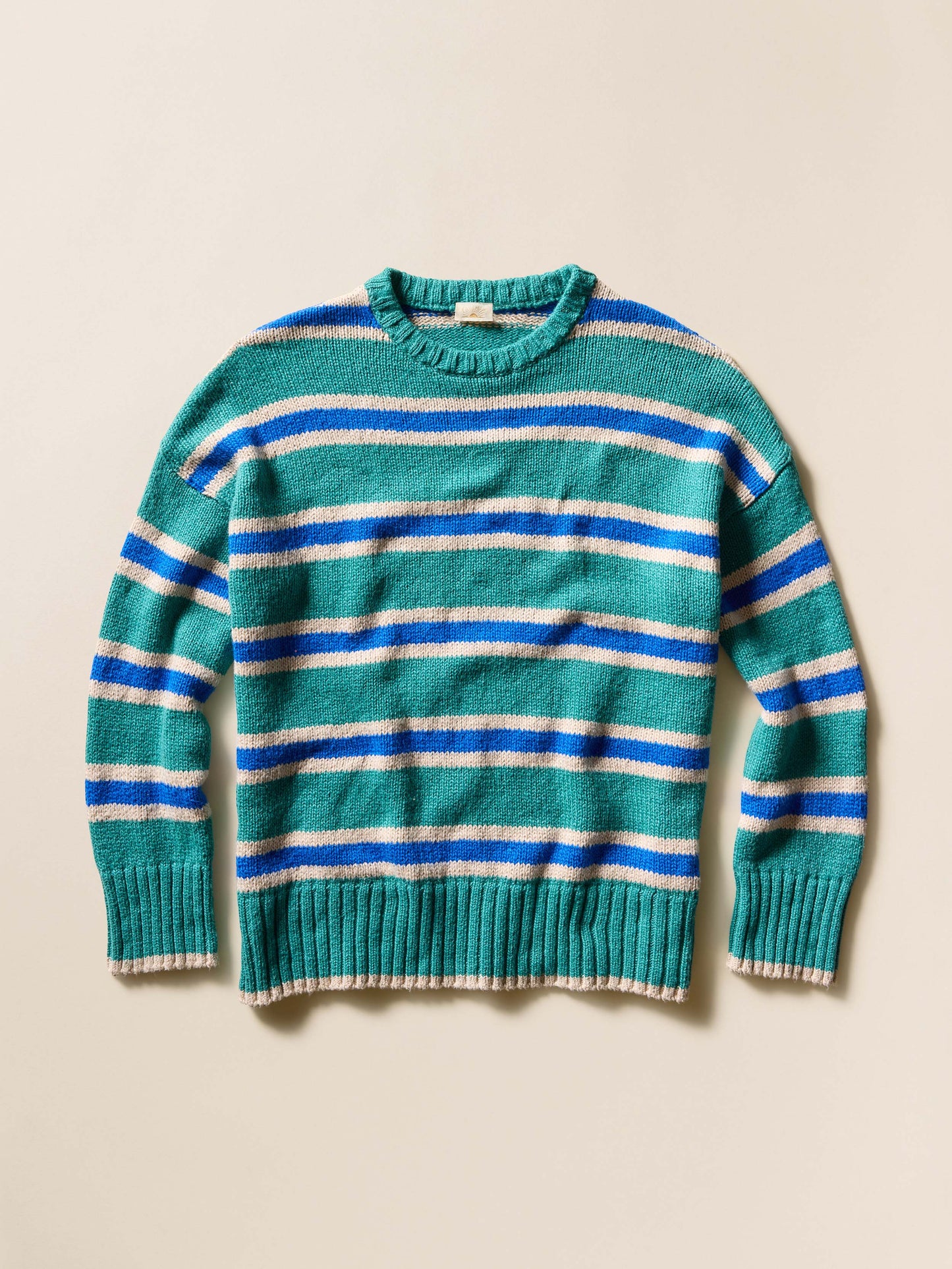 Heirloom Cotton Summit Pullover - Shoreline Green Stripe